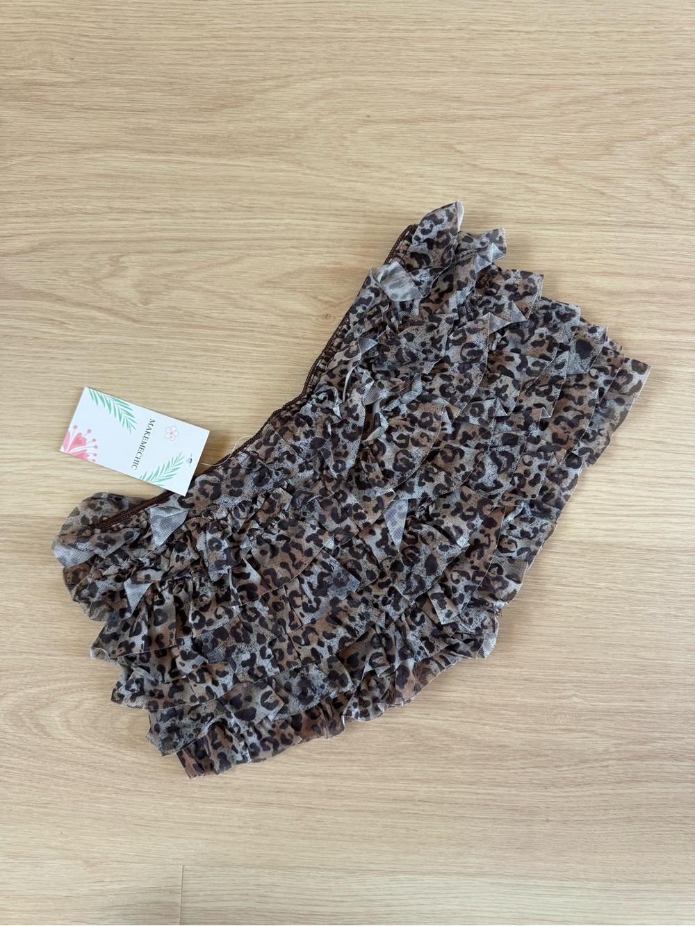 NWT Leopard Print Ruffle Mini Shorts - Picture 7 of 7